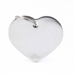 Medaille coeur BASIC L Chrome